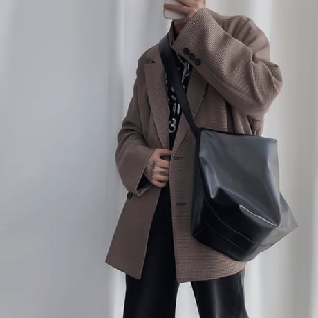 soft leather oversized bag /2color　VG1239