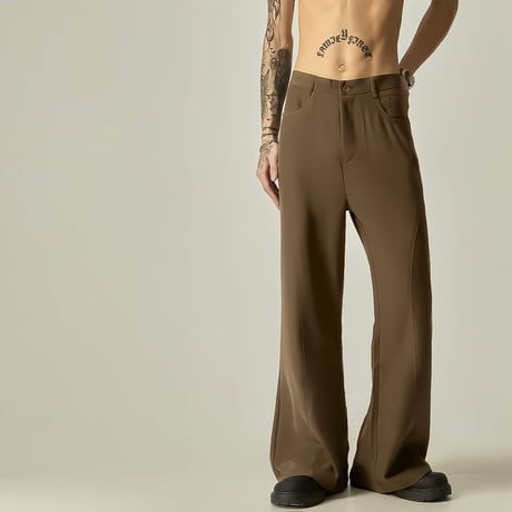 curve seam line flare slacks /2color　VM1105