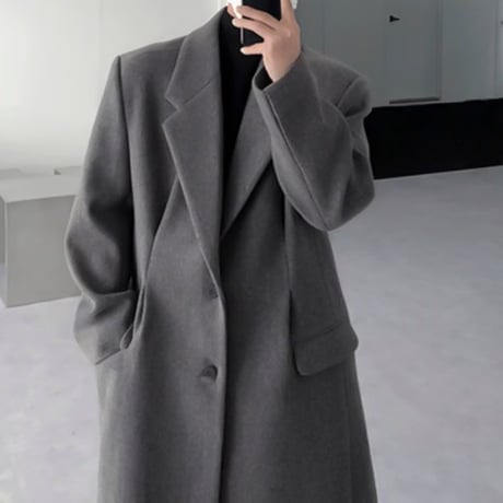 oversized heavy wool long coat /3color　VG1221