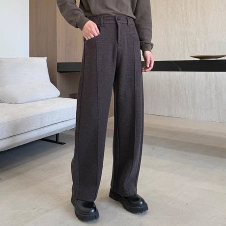minimal wide seam slacks /2color　VM1152