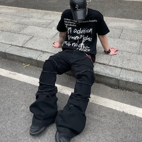 grunge lettering oversized tee /2color　VM1032