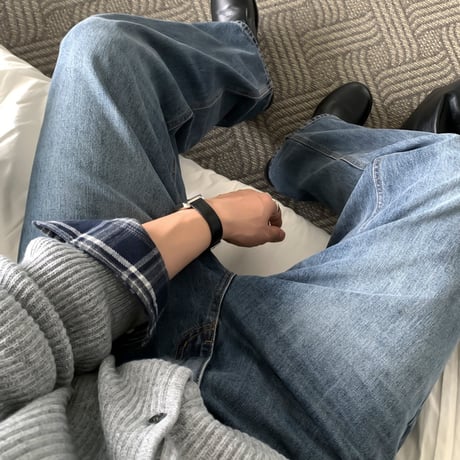 vintage wash straight fit denim　VG1178