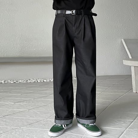 tuck straight denim pants　VG1074