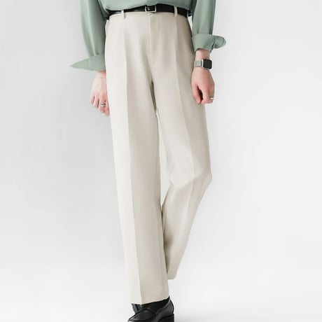 minimal tucked wide slacks /3color　VM1122