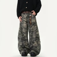 camo wide cargo denim pants　VM1059