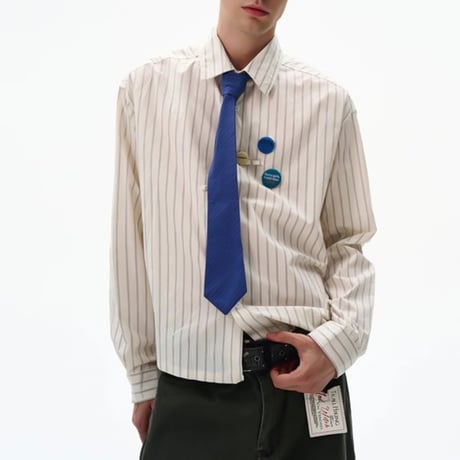 decorated classic stripe shirt　VG1176