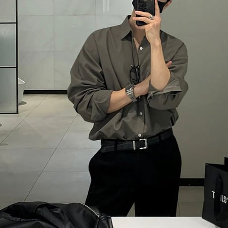 minimal loose overfit shirt /4color　VG1291