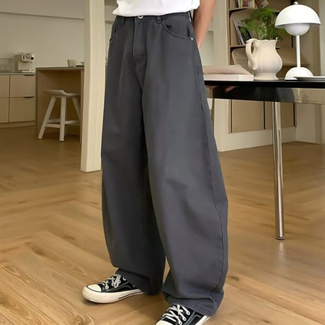 pigment dyed wide straight denim /3color　VG1173