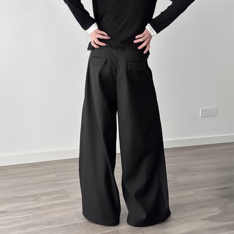 extreme tucked wide slacks /2color　VM1051