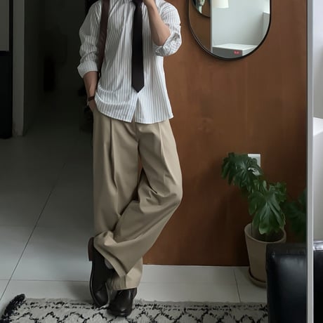 classic vertical stripe relax shirt /3color　VG1104