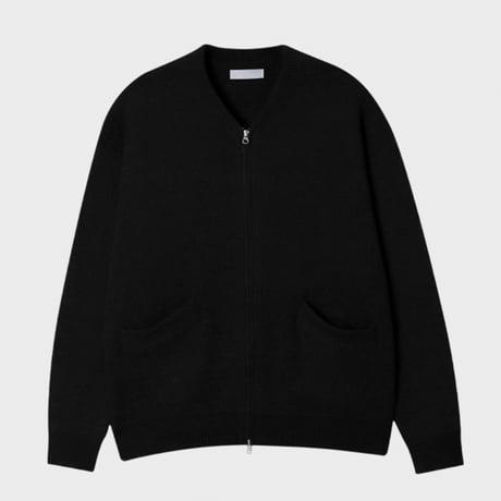 daily round neck knit zip-up /5color　VG1144