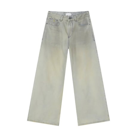 vintage wash wide straight denim　VG1077