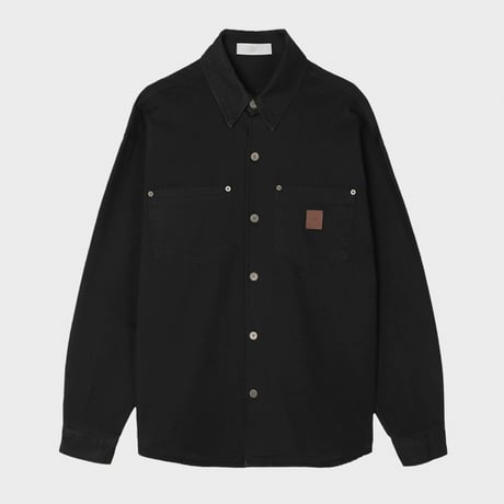 vintage patch overfit work shirt /6color　VG1106