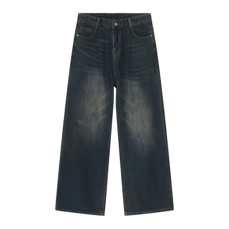 vintage washed wide denim pants /3color　VG1053
