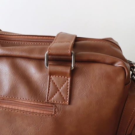minimal pu leather 2way boston bag /3color　VG1212