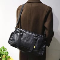 minimal pu leather 2way boston bag /3color　VG1212