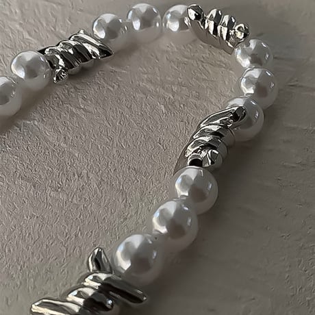 barbed wire pearl necklace　VM1083