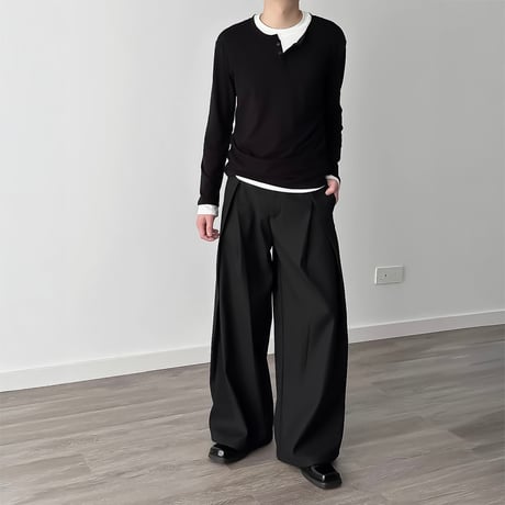 extreme tucked wide slacks /2color　VM1051