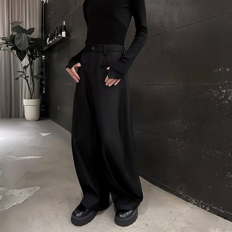 minimal drape wide slacks /2color　VM1154