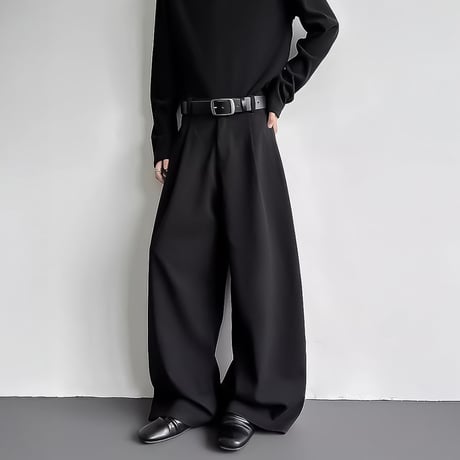 minimal wide straight slacks /2color　VM1147
