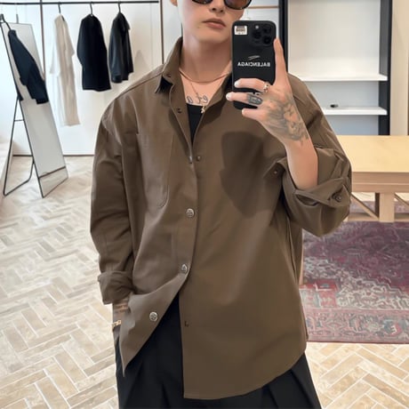 coated oversized shirt /3color　VG1164