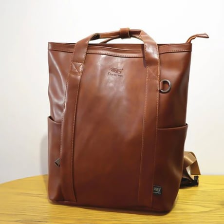 minimal square leather backpack /4color　VG1197