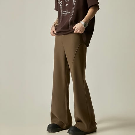 curve seam line flare slacks /2color　VM1105