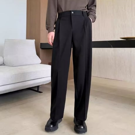 minimal center press slacks /2color　VM1151