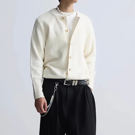 minimal loose round cardigan /2color　VM1041