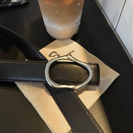irregular buckle leather belt　VG1203
