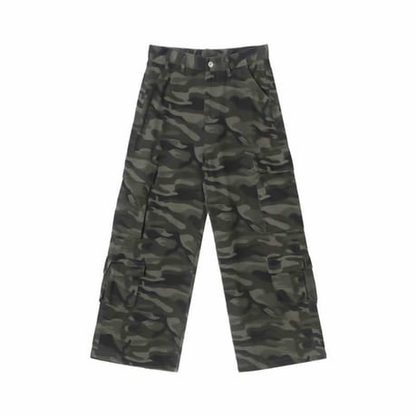 wide straight camo cargo pants　VG1059