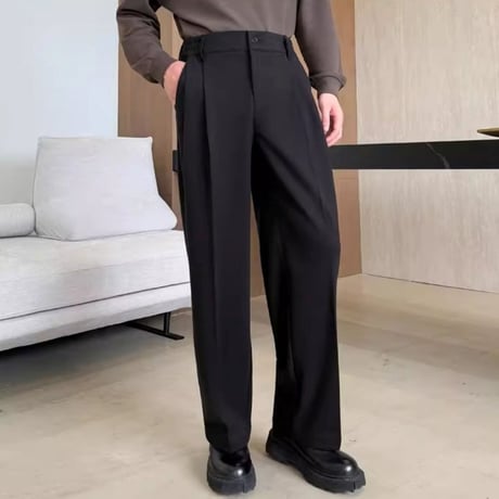 minimal center press slacks /2color　VM1151