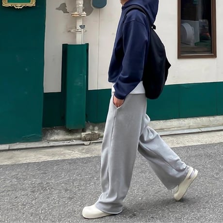 wide straight sweat pants /2color　VG1061
