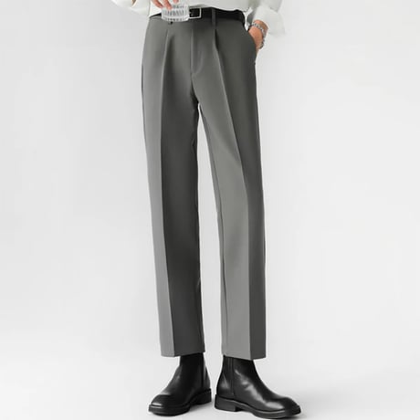 minimal tucked wide slacks /3color　VM1122