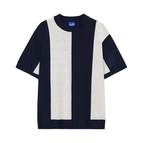 minimal vertical bicolor knit /3color　VM1167