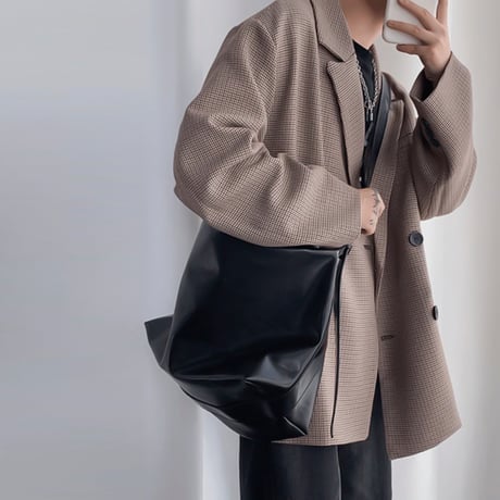 soft leather oversized bag /2color　VG1239