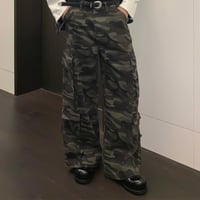 wide straight camo cargo pants　VG1059