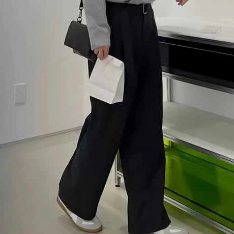 long belt straight slacks　VG1156
