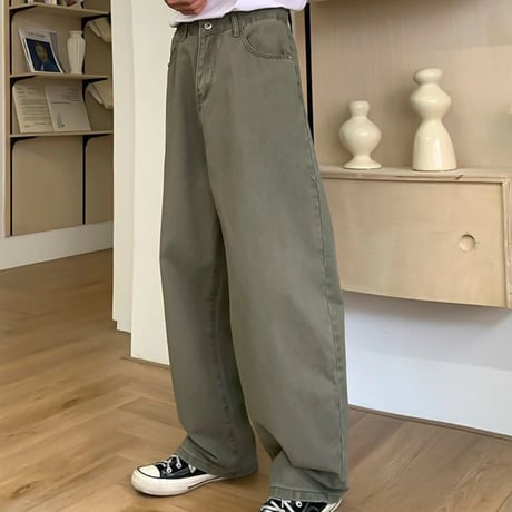 pigment dyed wide straight denim /3color　VG1173