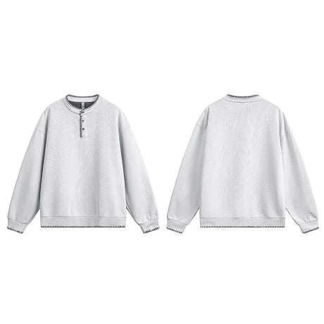 overfitted stitch henley neck tee /3color　VG1297