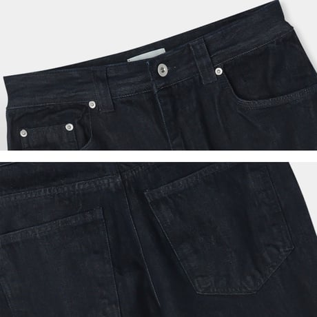 curved wide denim pants /2color　VG1118