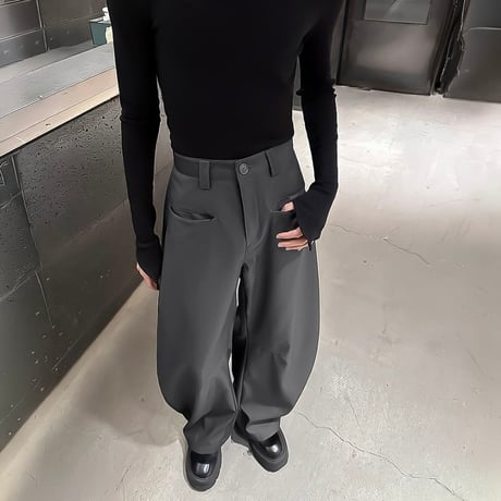 minimal drape wide slacks /2color　VM1154