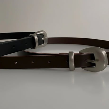 narrow western leather belt /2color　VG1236