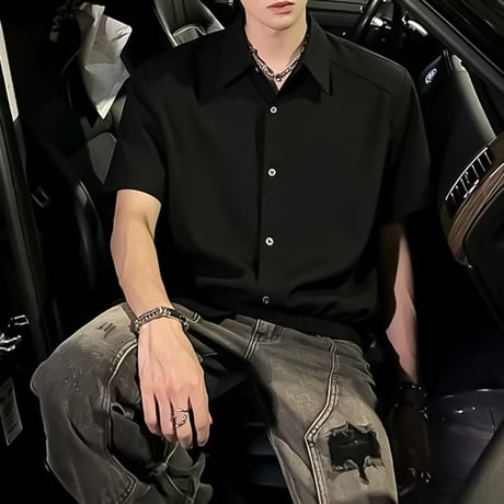 minimal hem-ribbed short sleeve shirt /3color　VM1156