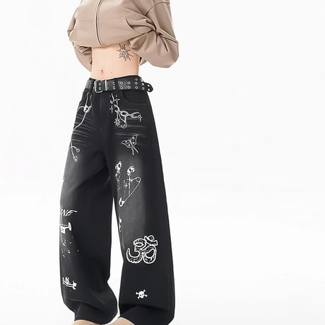 graffiti art baggy denim /2color　VM1020