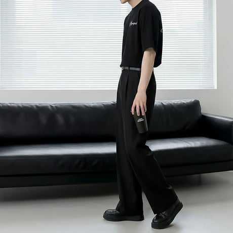 script graphic oversized tee /2color　VM1114