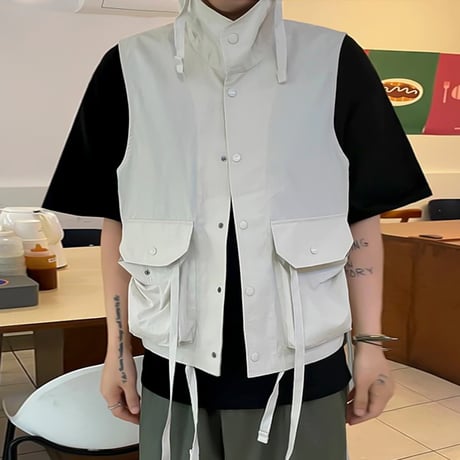 hooded nylon utility vest　VG1090