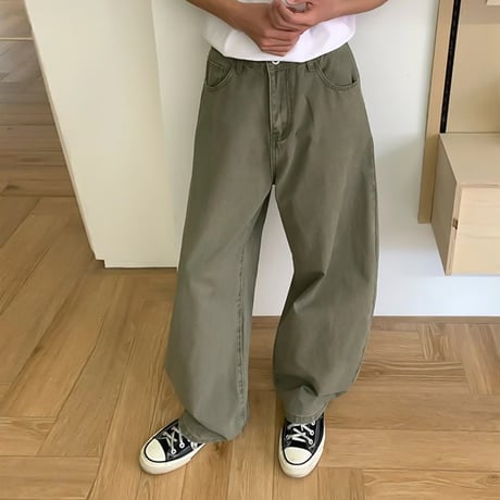 pigment dyed wide straight denim /3color　VG1173