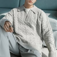 oversized polo knit /2color　VG1325