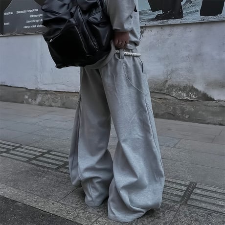 rope belt wide sweat pants　VM1064